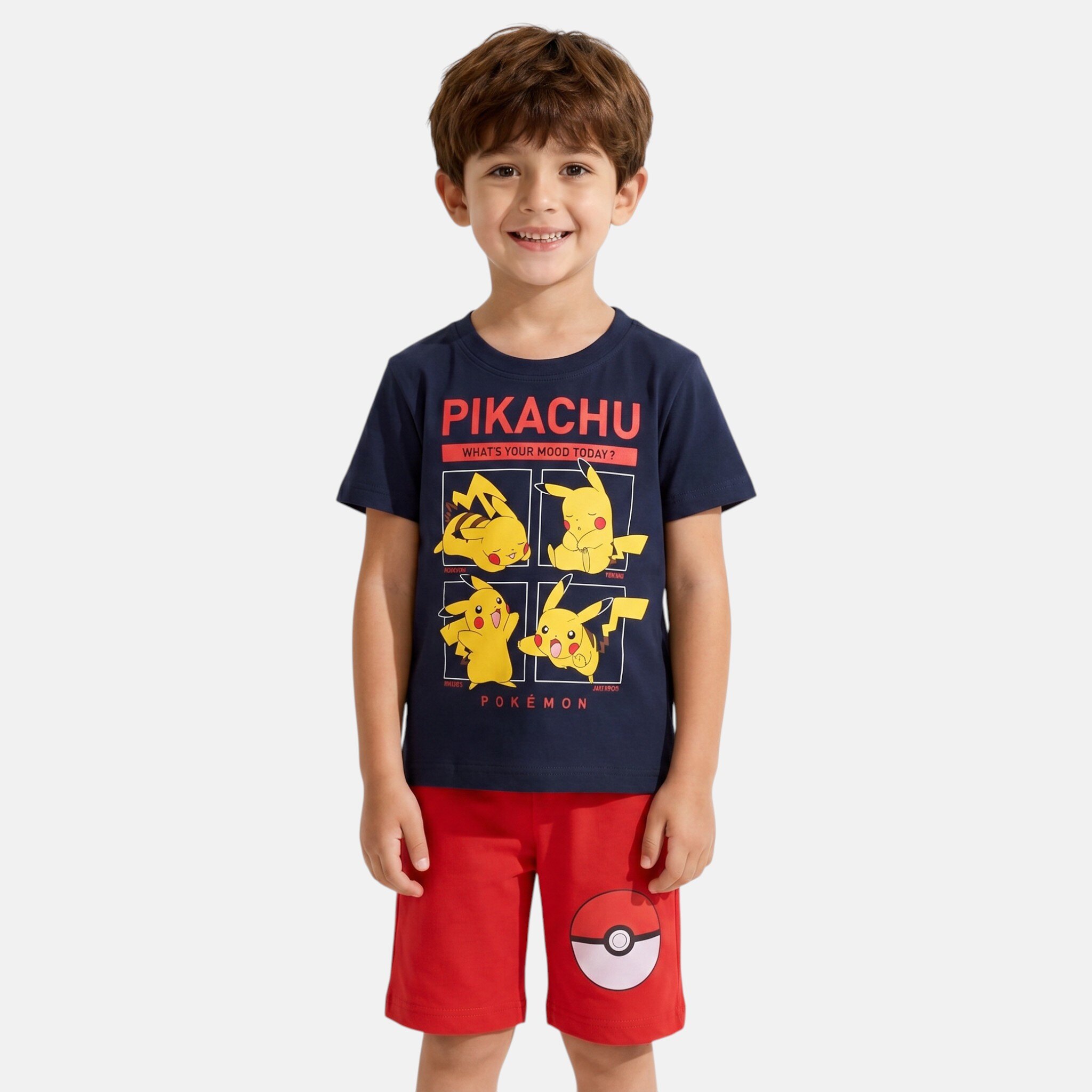 Großhändler Pokemon - Pokemon T-Shirt und Shorts Set für Jungen