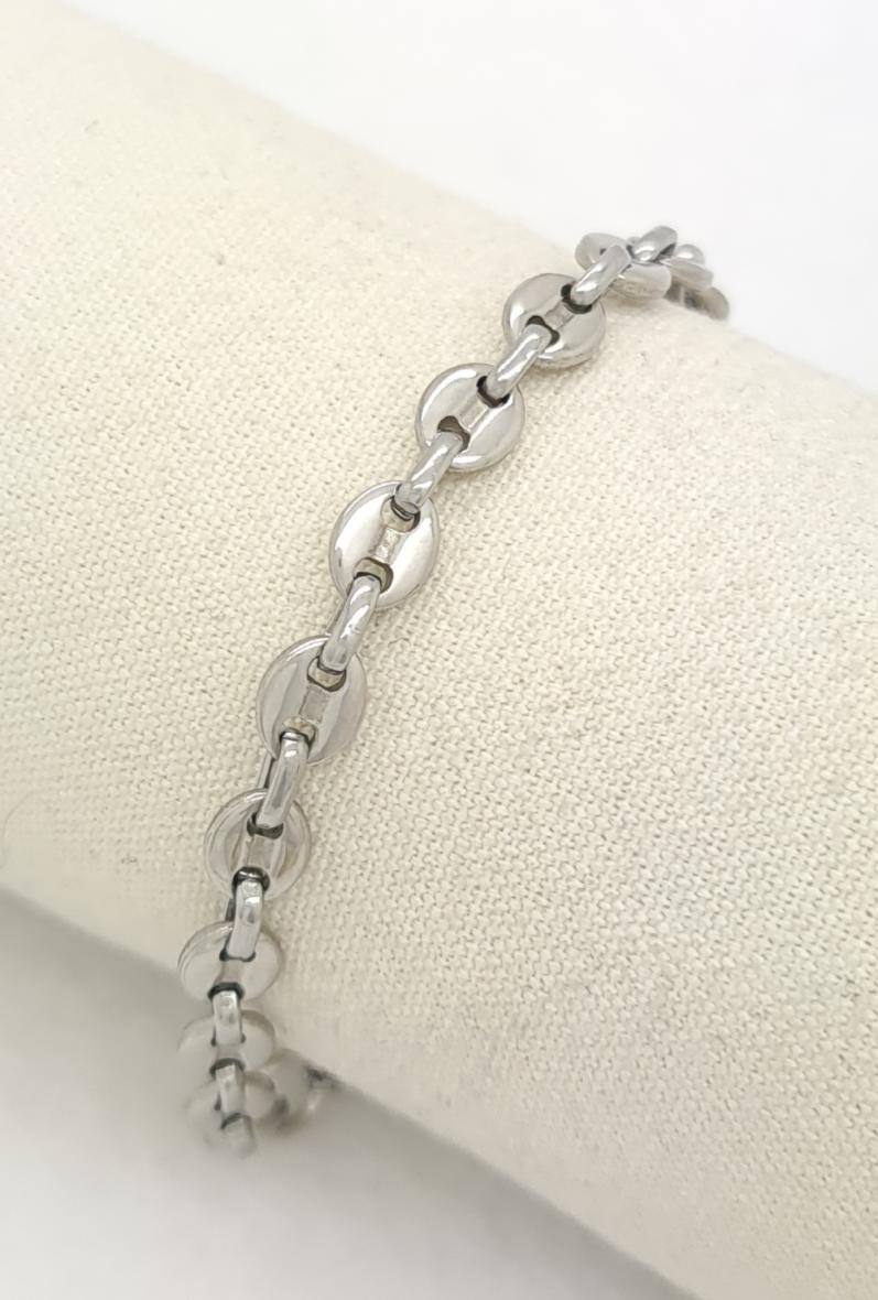 Grossiste Bijoussimo - Bracelet acier enfant mailles grains de café (6x8# 15cm)