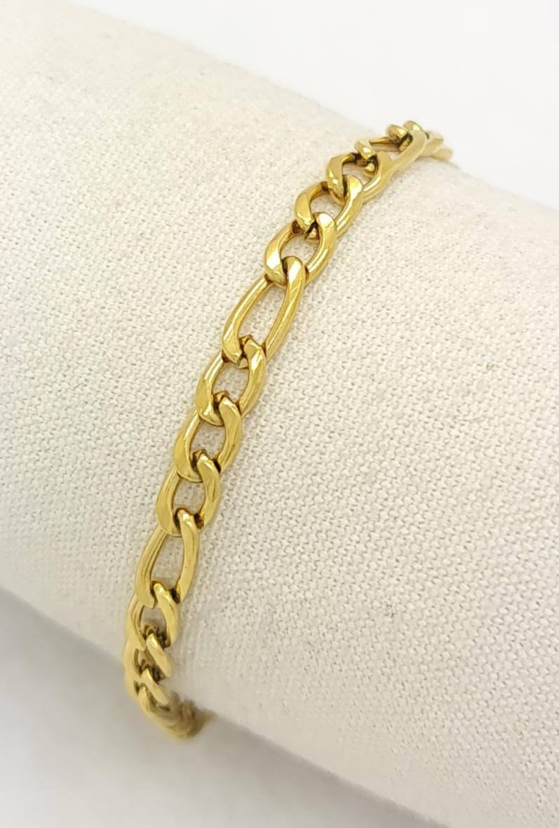 Grossiste Bijoussimo - Bracelet acier enfant mailles figaro 3:1 (EP1.4# 15cm)