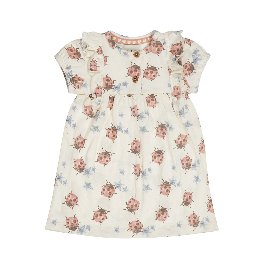 Grossiste BLUE WHITE - ROBE BÉBÉ FILLE À IMPRIMÉ COCCINELLES