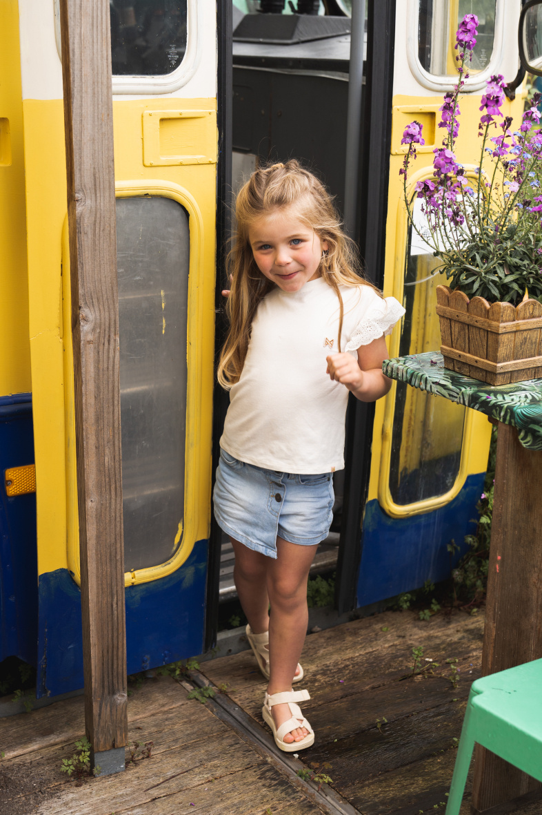 Grossiste BLUE WHITE - SHORT JEAN FILLE