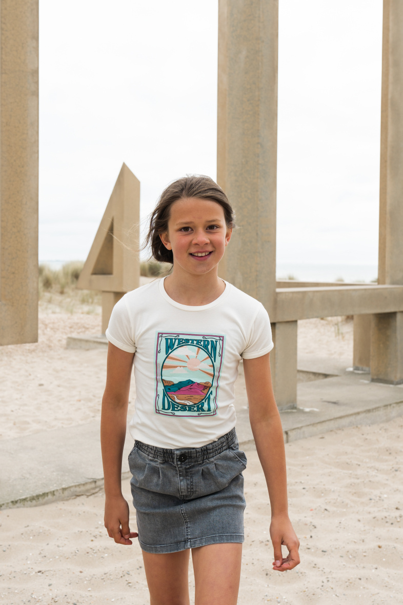Grossiste BLUE WHITE - T-SHIRT FILLE