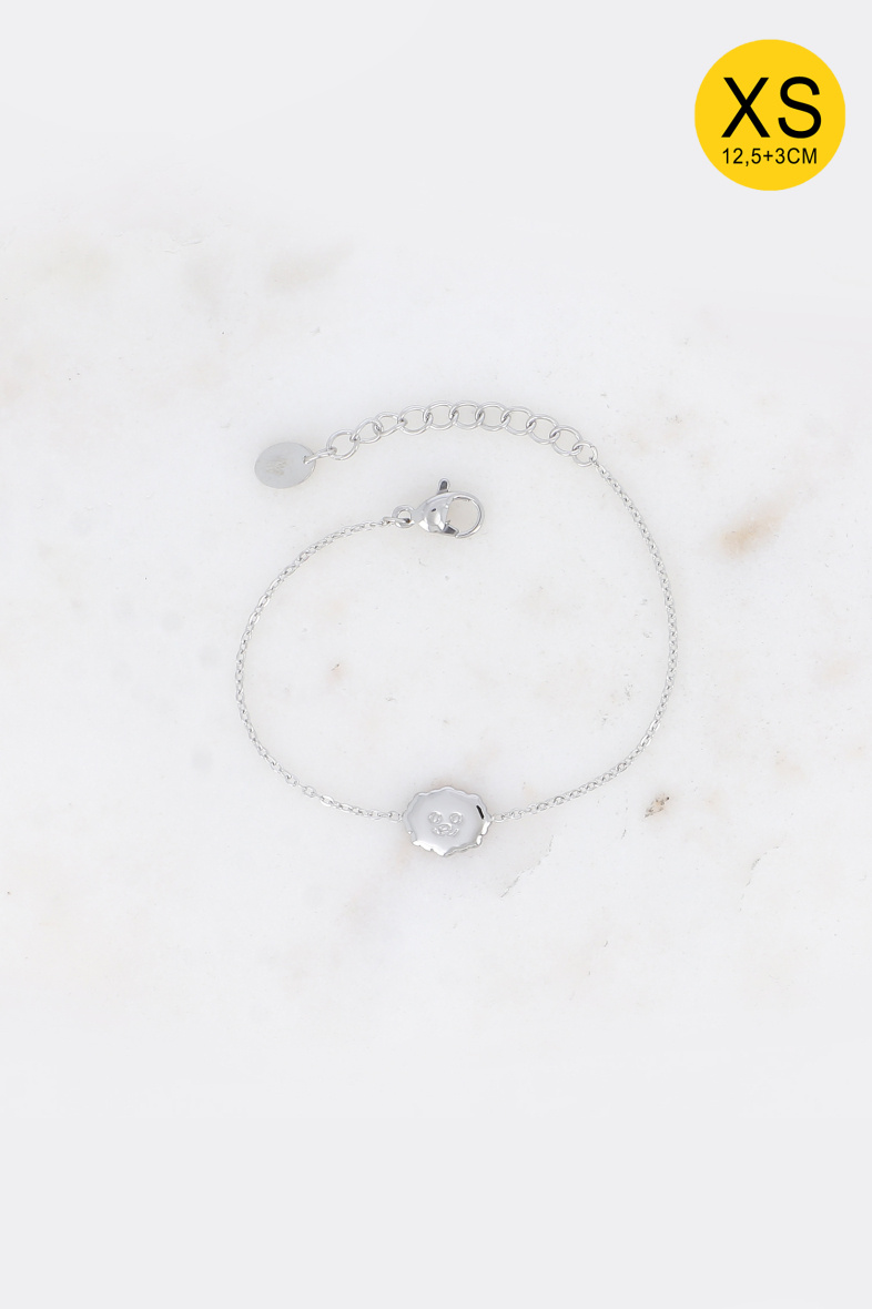 Mayorista Bohm - Pulsera de acero XS - colgante de cabeza de cachorro sonriente