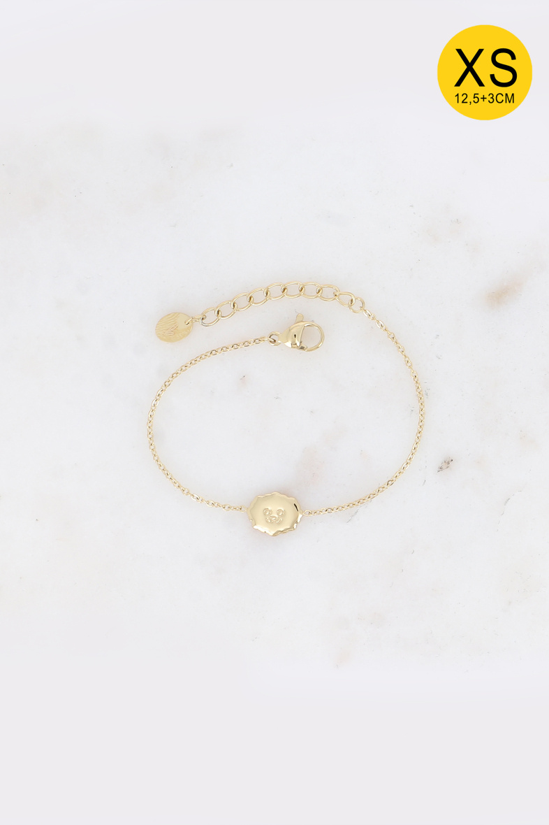Mayorista Bohm - Pulsera de acero XS - colgante de cabeza de cachorro sonriente