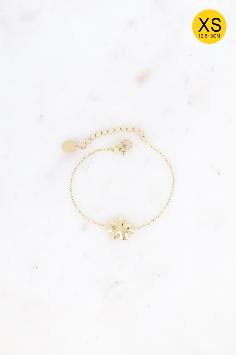 Mayorista Bohm - Pulsera de acero XS - colgante nube y estrella calada