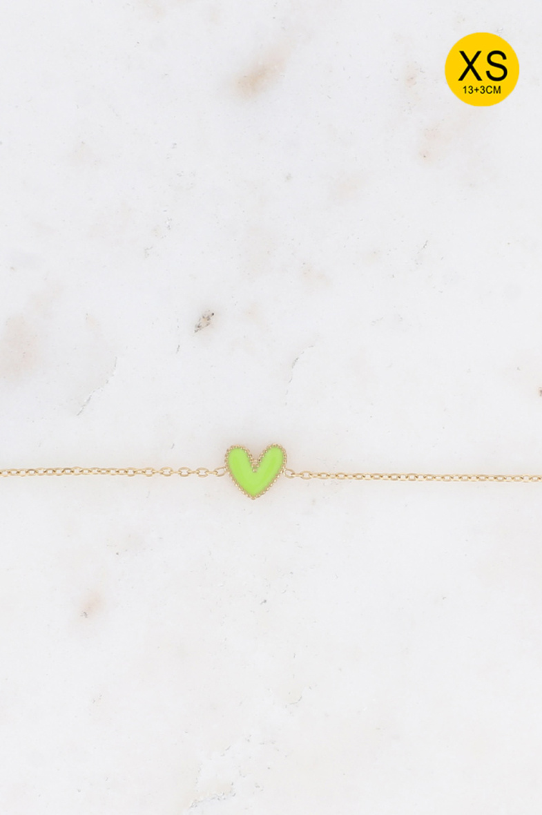 Wholesaler Bohm - Yesenia XS bracelet - small heart pendant in colored enamel