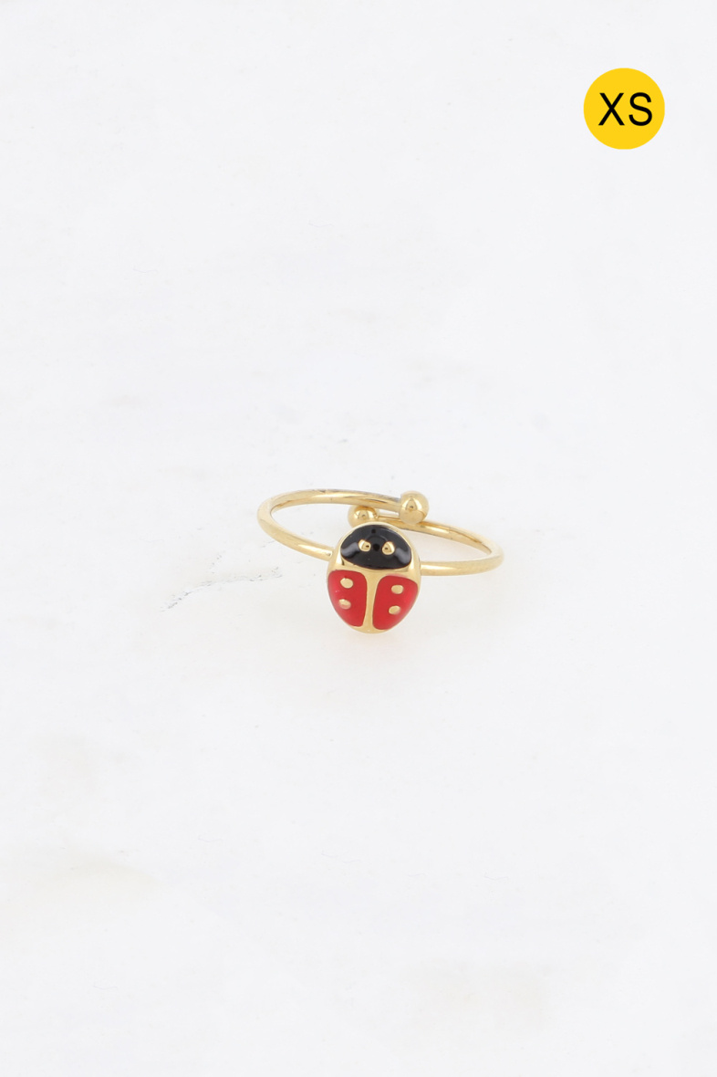 Wholesaler Bohm - XS ring - enameled ladybug