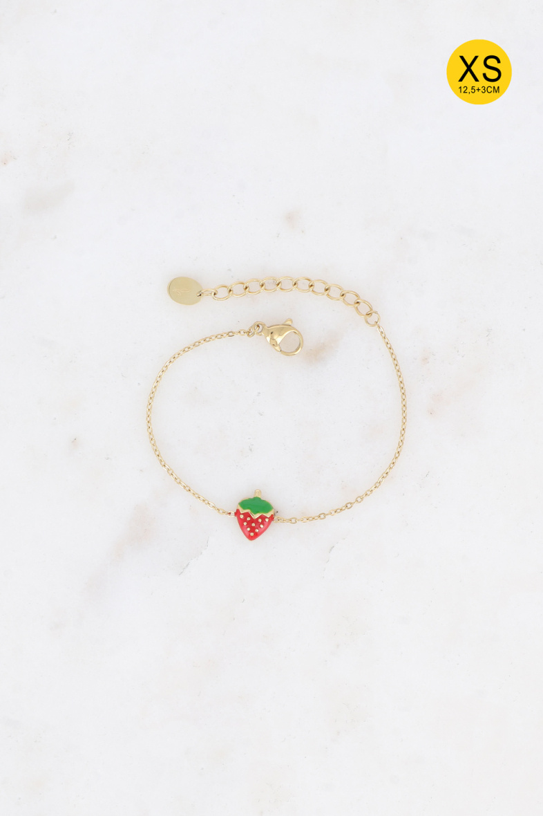 Grossiste Bohm - Bracelet XS - fraise émaillée