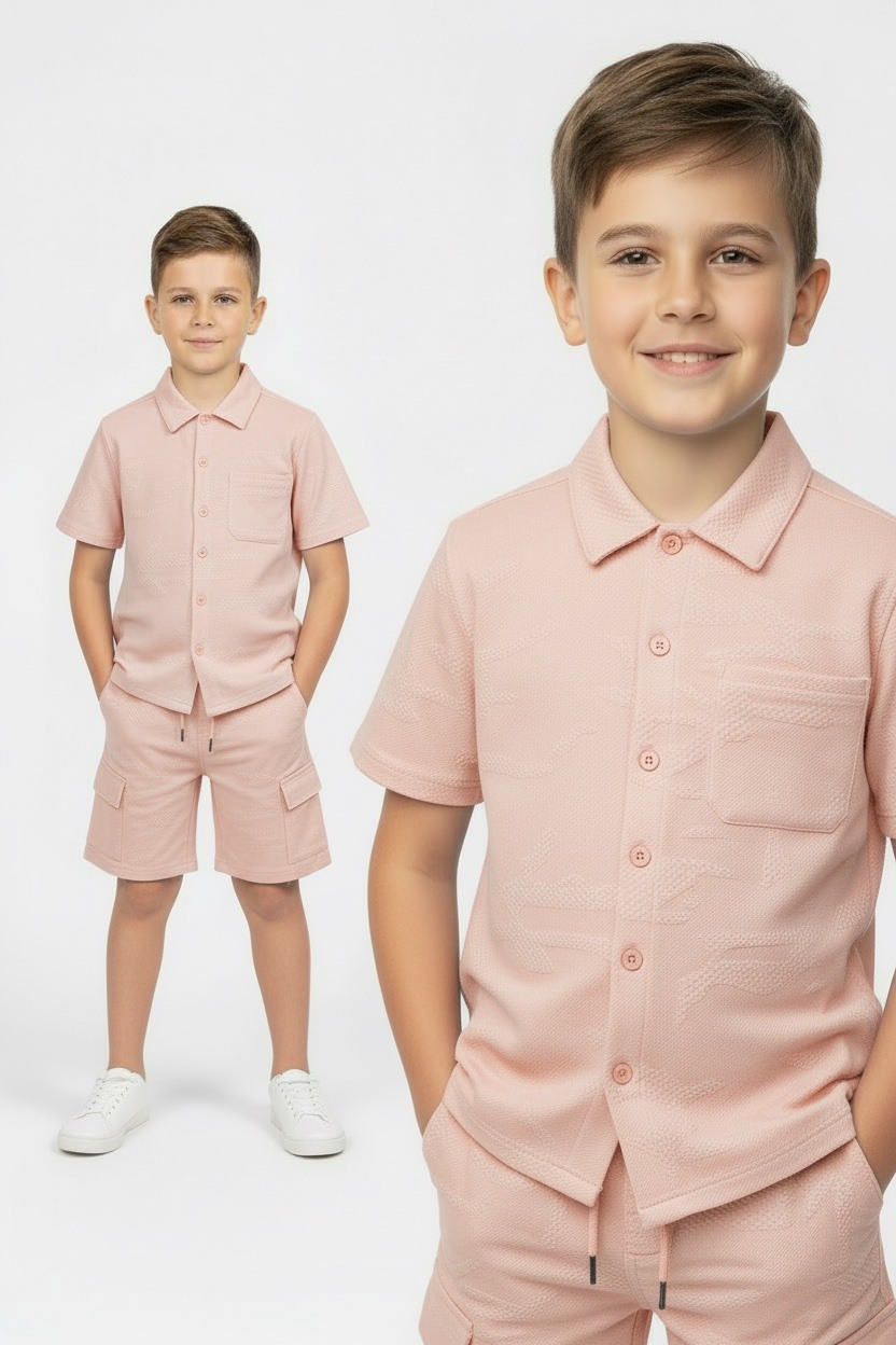 Grossiste Boomkids - Ensemble chemise short avec motif