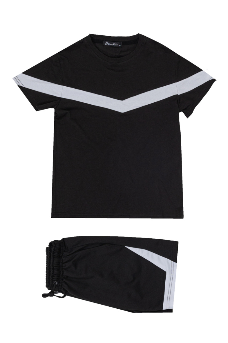Grossiste Boomkids - Ensemble t-shirt short uni bi-couleur