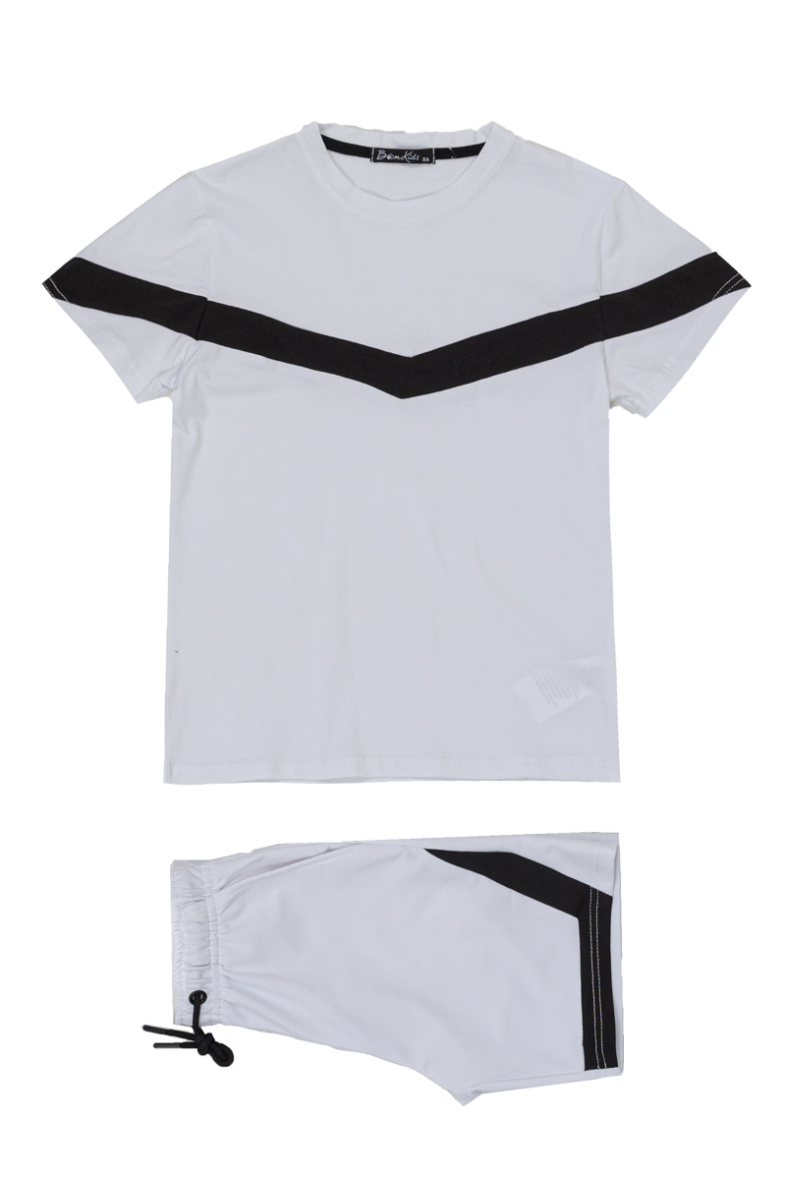Grossiste Boomkids - Ensemble t-shirt short uni bi-couleur
