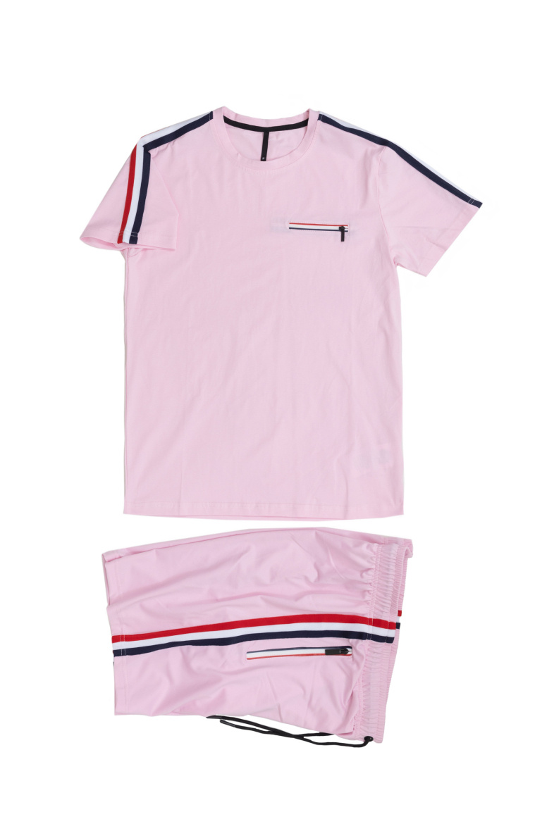 Grossiste Boomkids - Ensemble t-shirt + short avec bande et zip poitrine
