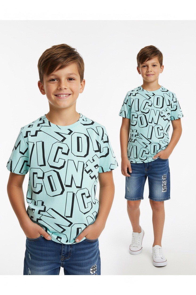 Mayorista Boomkids - Conjunto infantil: camiseta con pantalones cortos de mezclilla