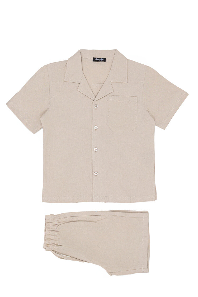 Grossiste Boomkids - Ensemble chemise short en coton léger