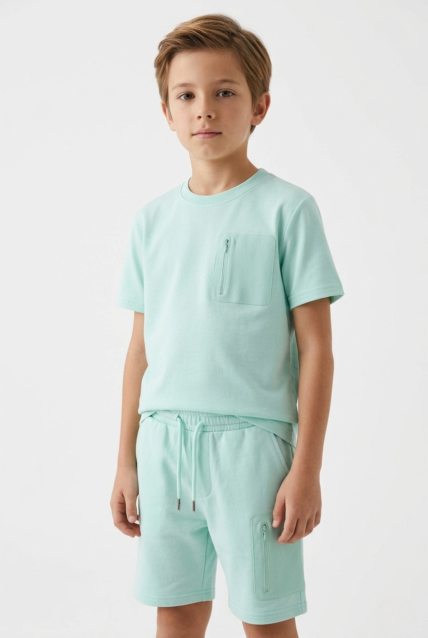 Grossiste Boomkids - Ensemble t-shirt short enfant avec poche