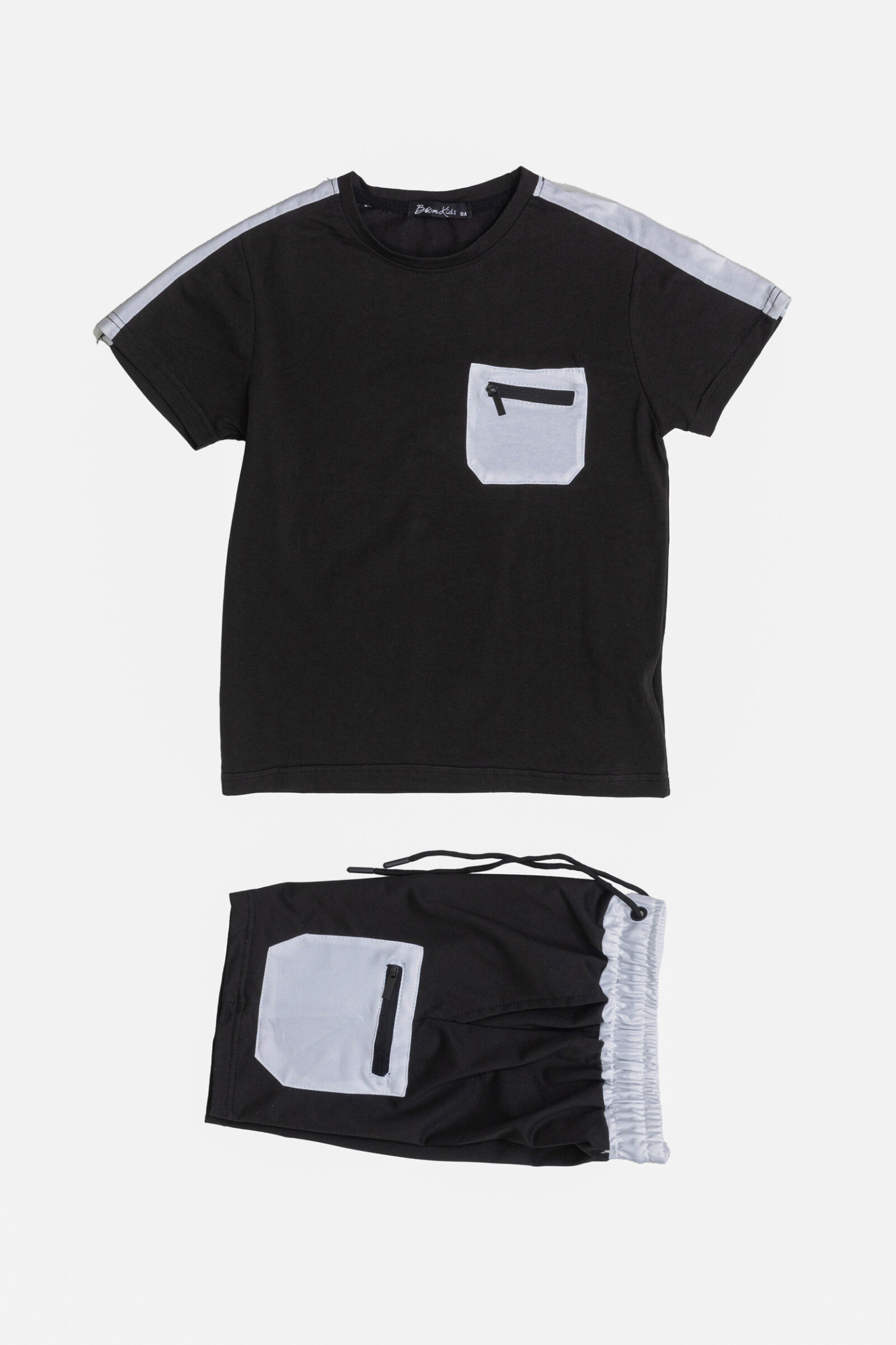 Grossiste Boomkids - Ensemble tshirt-short assorti bi-couleur