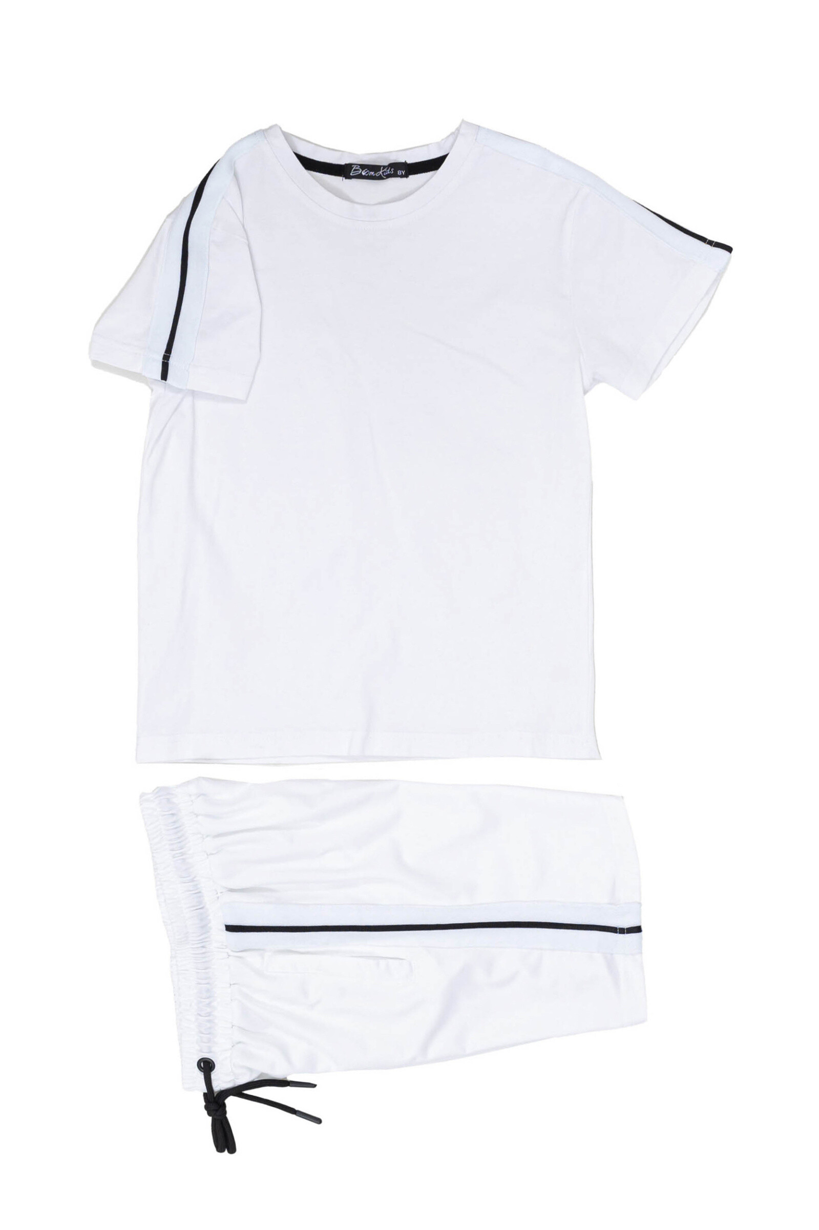 Grossiste Boomkids - Ensemble t-shirt short uni avec bande