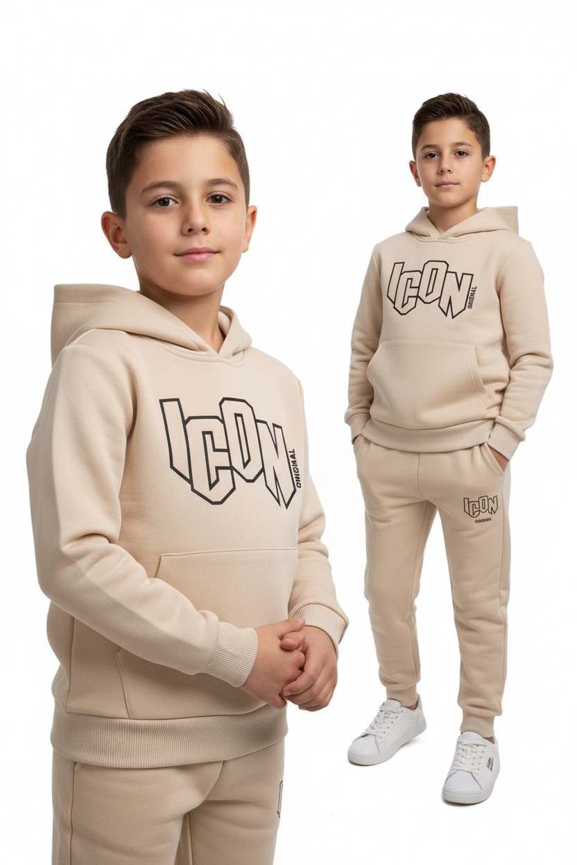 Mayorista Boomkids - Conjunto de chándal infantil con estampado de iconos