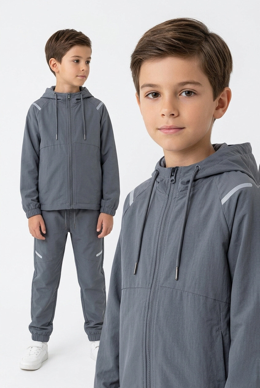Grossiste Boomkids - Ensemble jogging avec veste zip et pantalon enfant