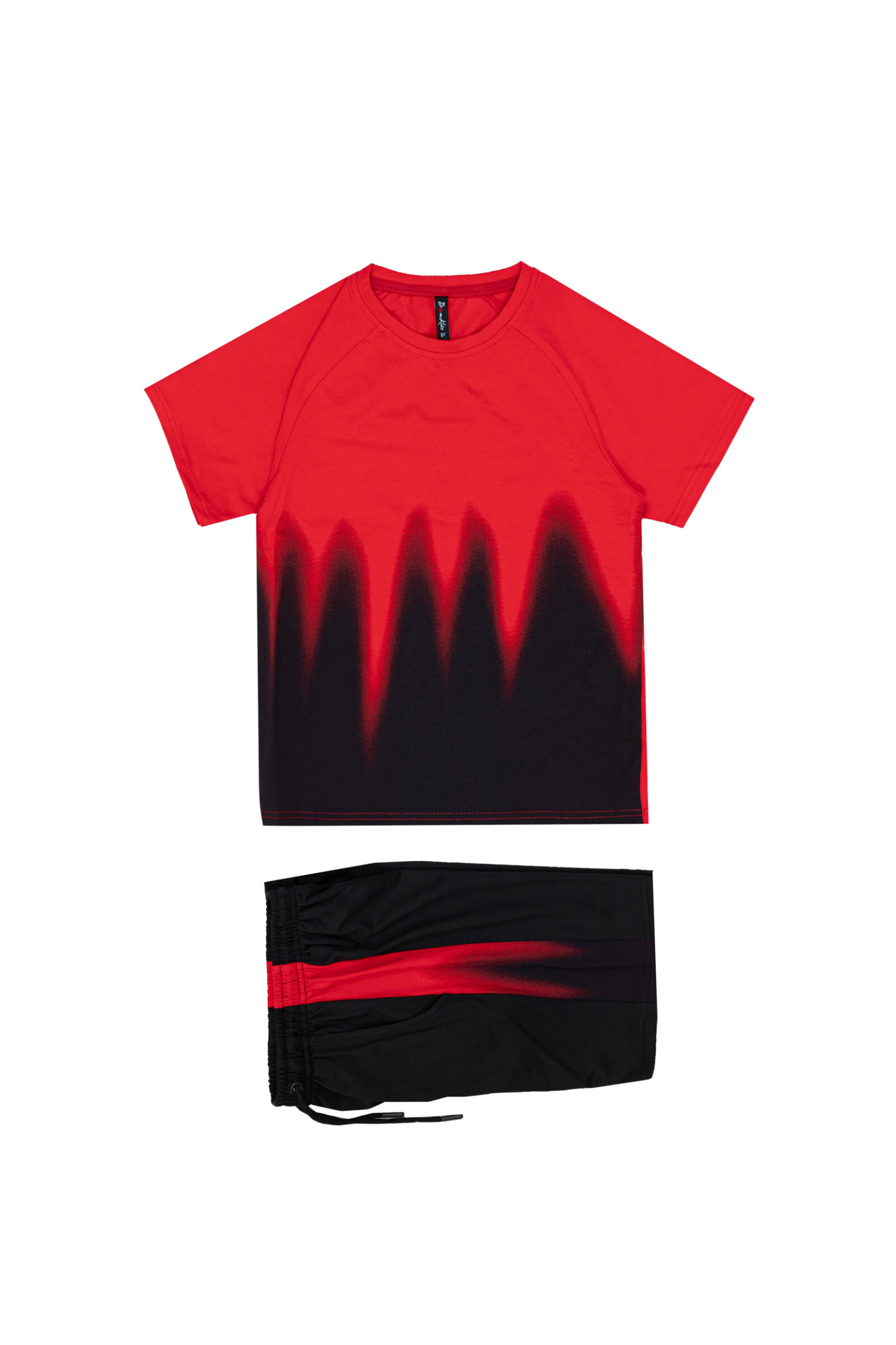 Grossiste Boomkids - Ensemble t-shirt short avec motifs bi-couleur