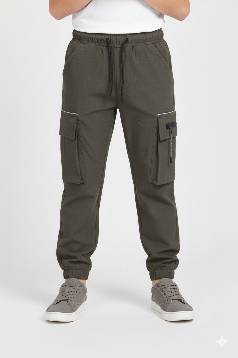 Grossiste Boomkids - Pantalon de jogging cargo en nylon enfant