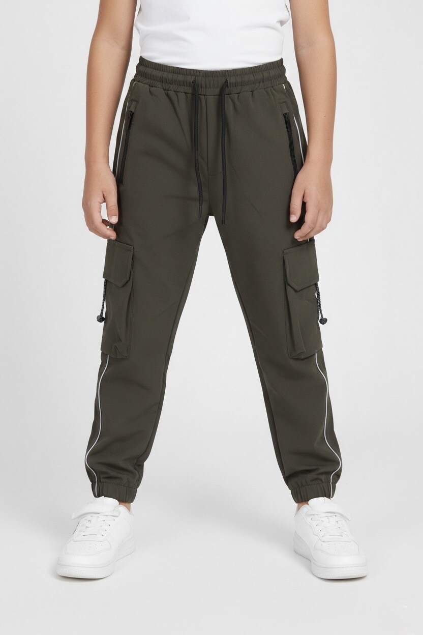 Grossiste Boomkids - Pantalon de jogging cargo en nylon enfant