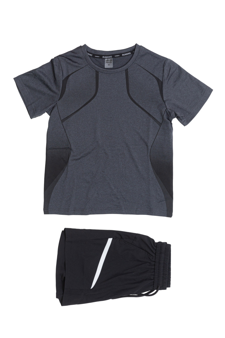 Großhändler Boomkids - Sportshorts-T-Shirt-Set mit Muster