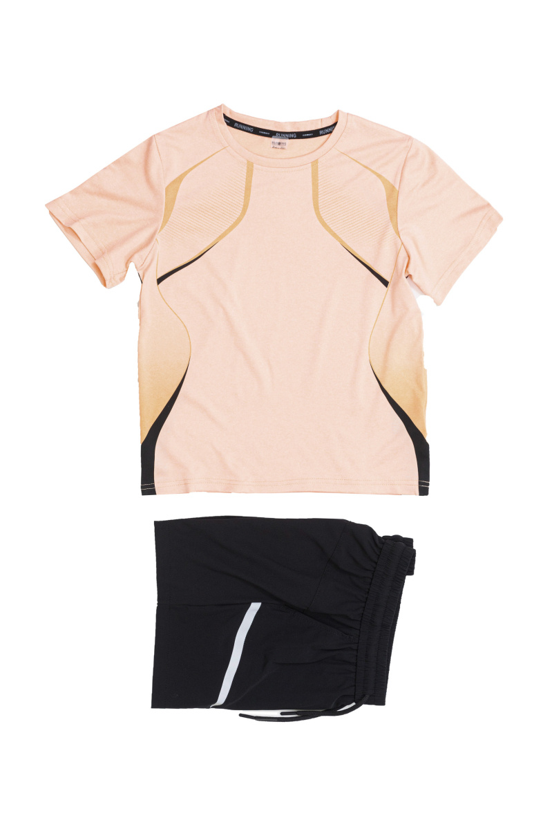 Großhändler Boomkids - Sportshorts-T-Shirt-Set mit Muster