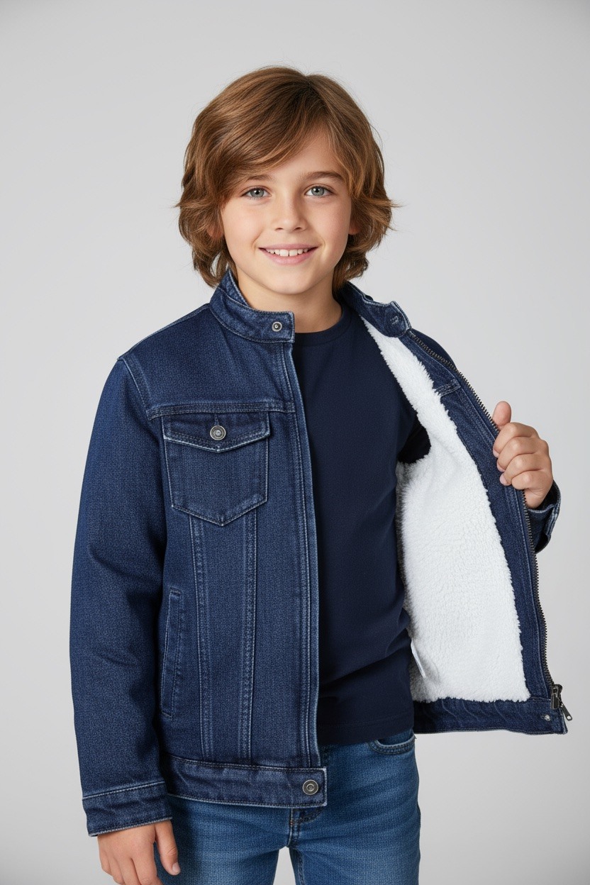 Grossiste Boomkids - Veste en jean fourré