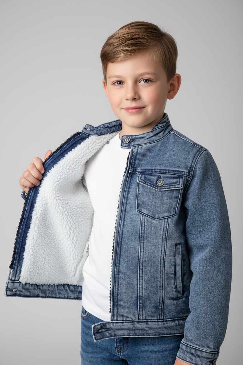 Grossiste Boomkids - Veste en jean fourré