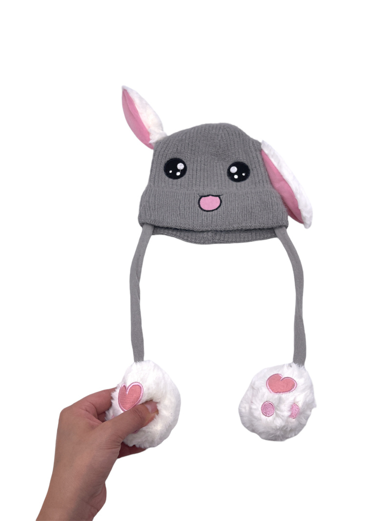 Grossiste By Oceane - Bonnet de lapin pour enfants avec oreilles mobiles en serrant les pattes