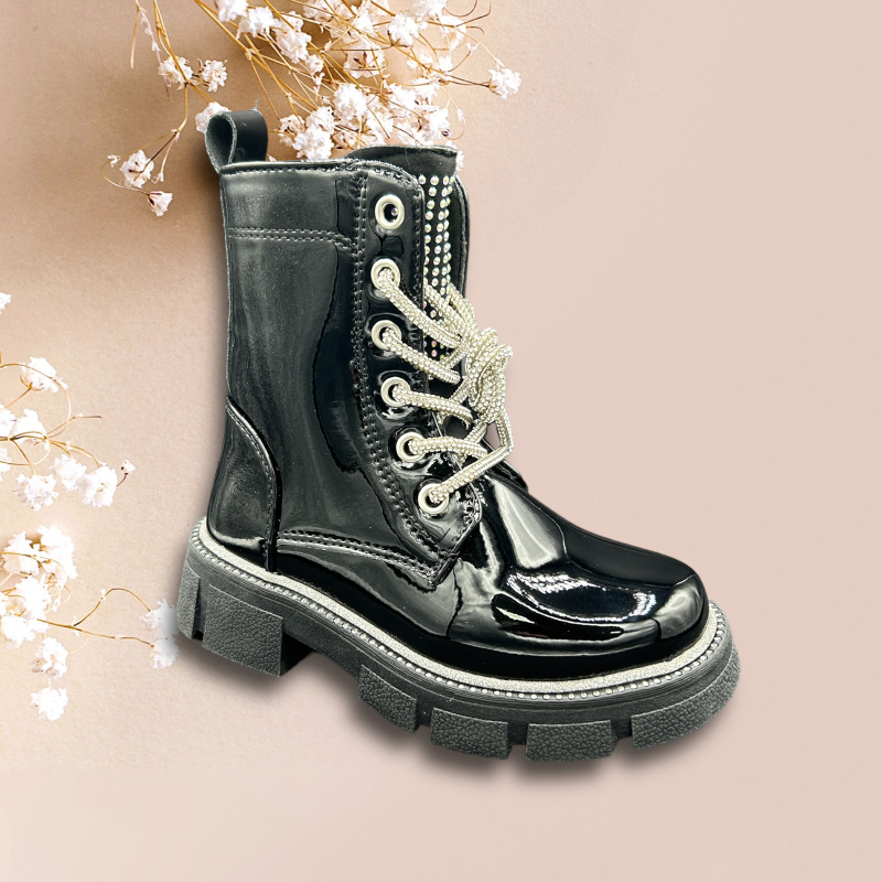 Mayorista C&C Chaussures - Botines de niña con cordones de strass