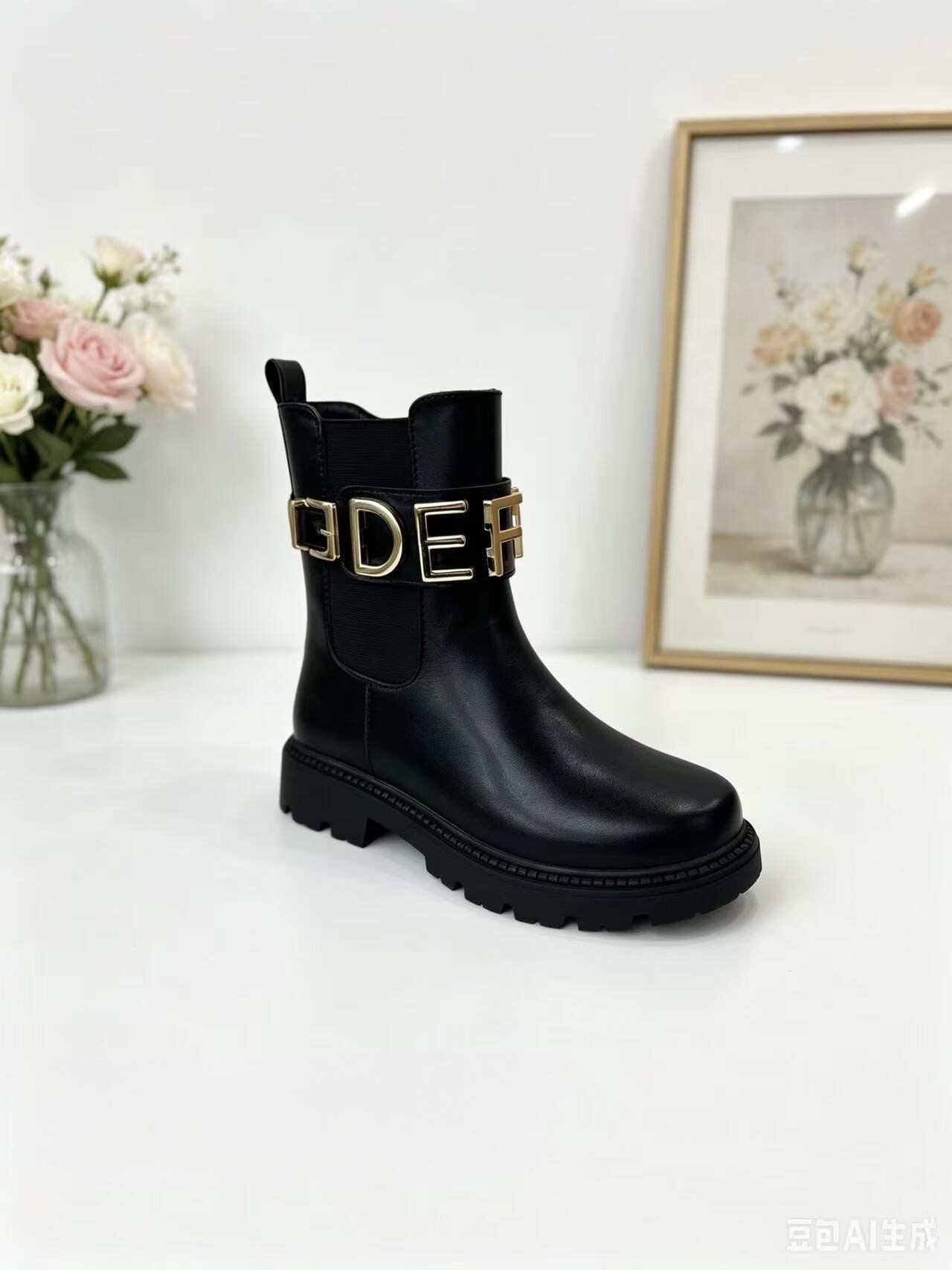 Grossista C&C Chaussures - Stivaletti neri imbottiti per bambina con decorazione in lettere dorate DEFI