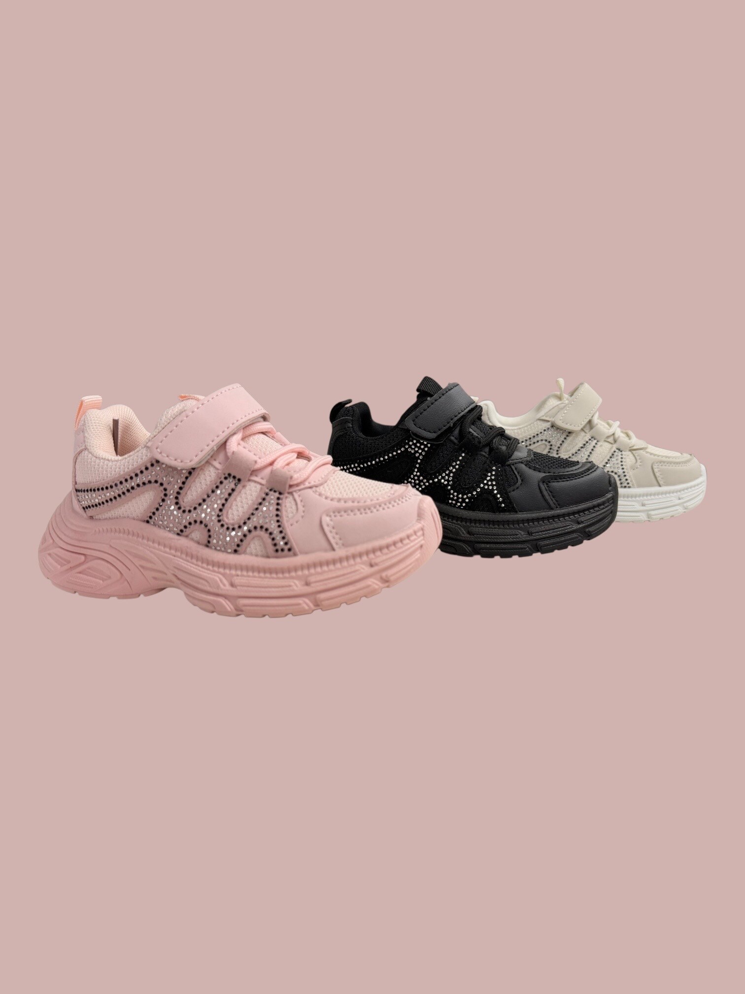 Grossiste C&C Chaussures - Baskets filles vagues strassées
