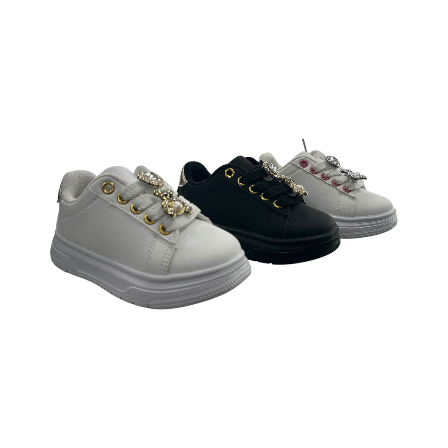 Grossiste C&C Chaussures - Baskets tennis filles avec décorations ours et coeur