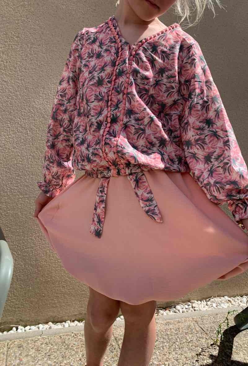 Wholesaler Camille de Paris - Skirt with all over printed belt MINI ME Made in France
