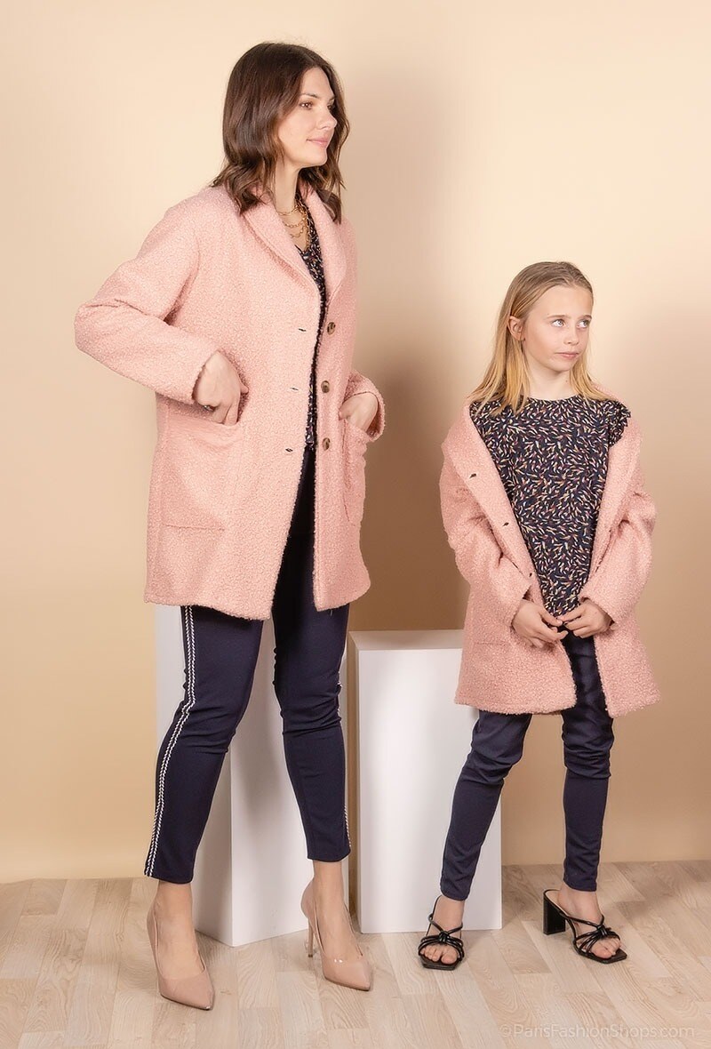Grossiste Camille de Paris - Manteau en bouclettes avec poches COLLECTION MINI ME Fabrication Française