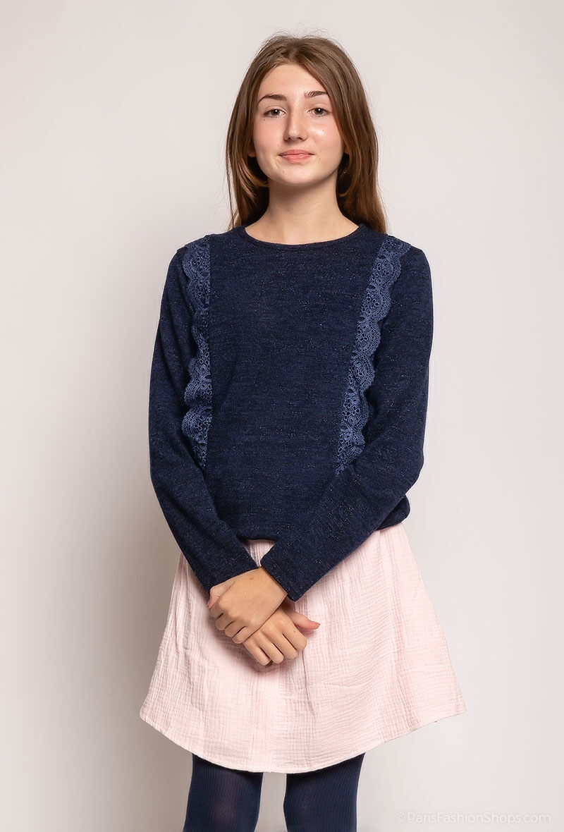 Wholesaler Camille de Paris - Lurex lace Pull MINI ME COLLECTION Made In France