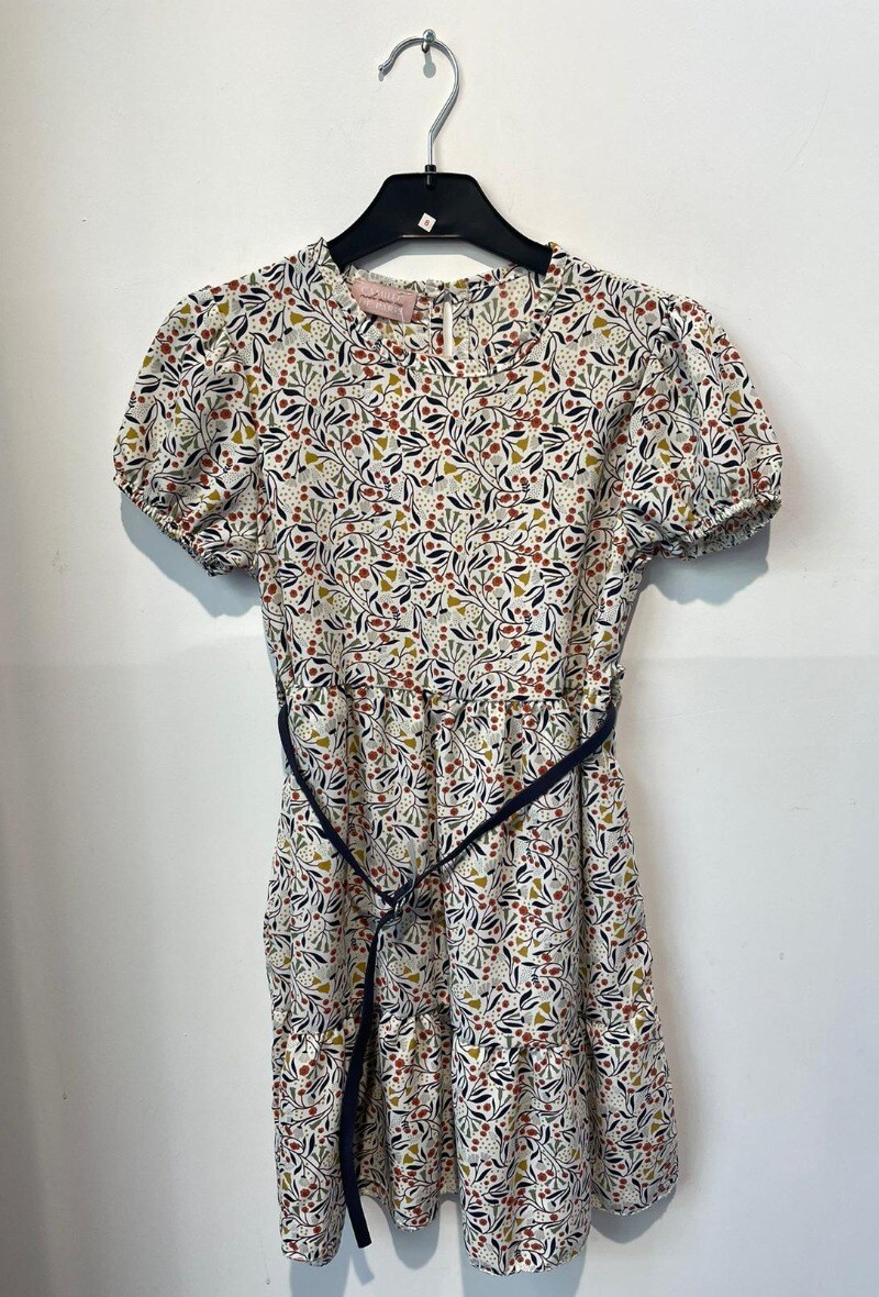 Wholesaler Camille de Paris - Short sleeves belt dress MINI ME Made in France