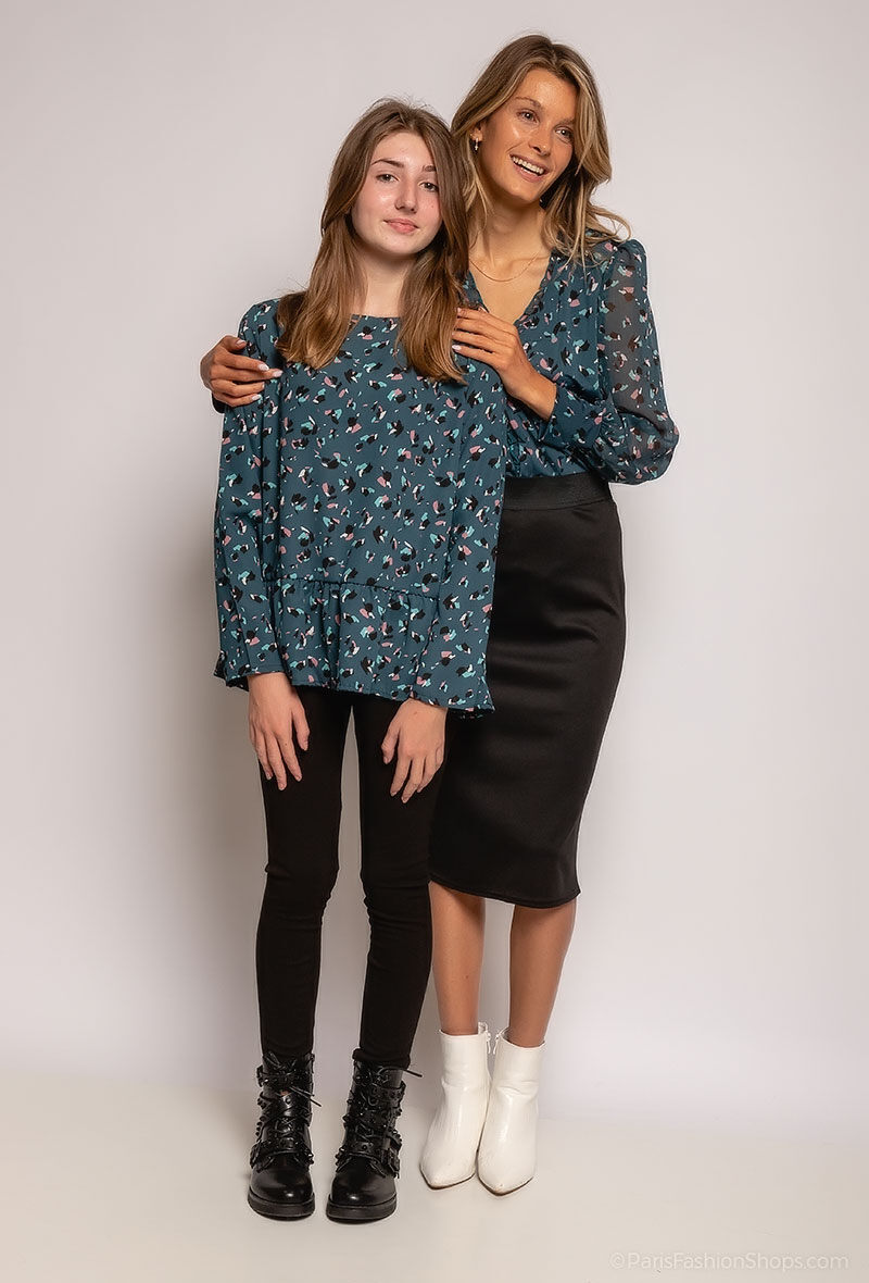 Mayorista Camille de Paris - Blusa estampada floral COLECCIÓN MINI ME Fabricación francesa