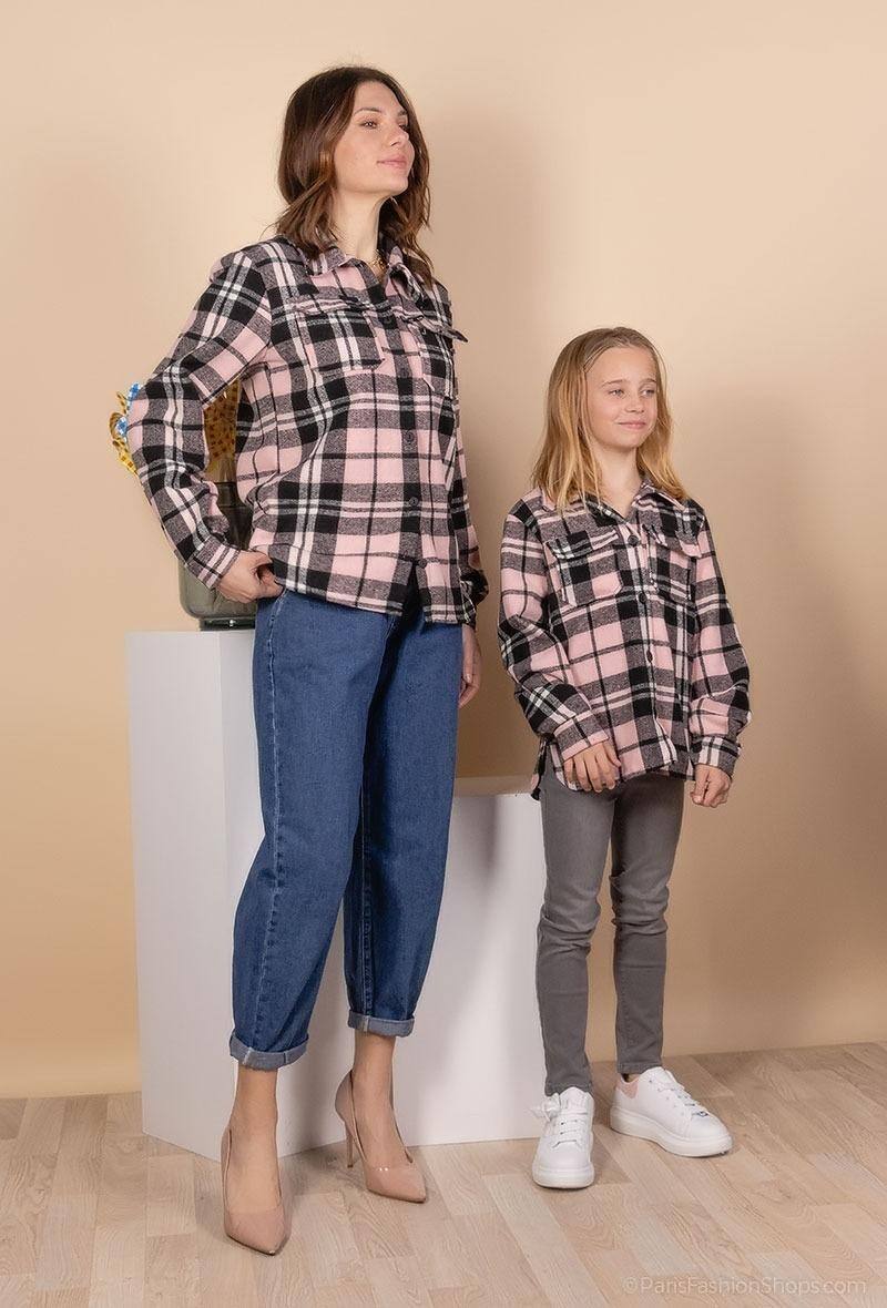 Grossiste Camille de Paris - Veste chemise à carreaux COLLECTION MINI ME Fabrication Française