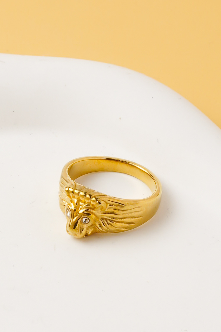 Wholesaler Ceramik - Children's eagle head ring in stainless steel – Choice of Gold or Silver color – Sizes US 2–8 / FR 41–57