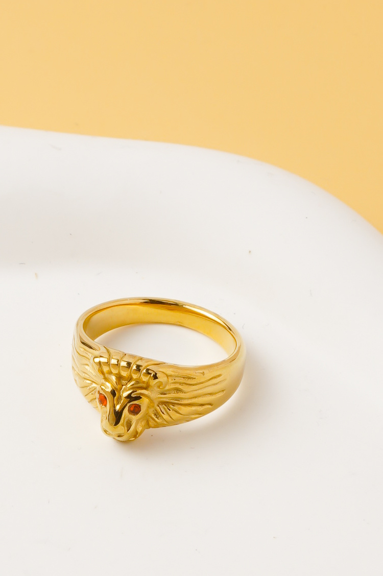 Grossiste Ceramik - Bague enfant tête d’aigle acier inoxydable – Couleur au choix Or ou Argenté – Tailles US 2–8 / FR 41–57