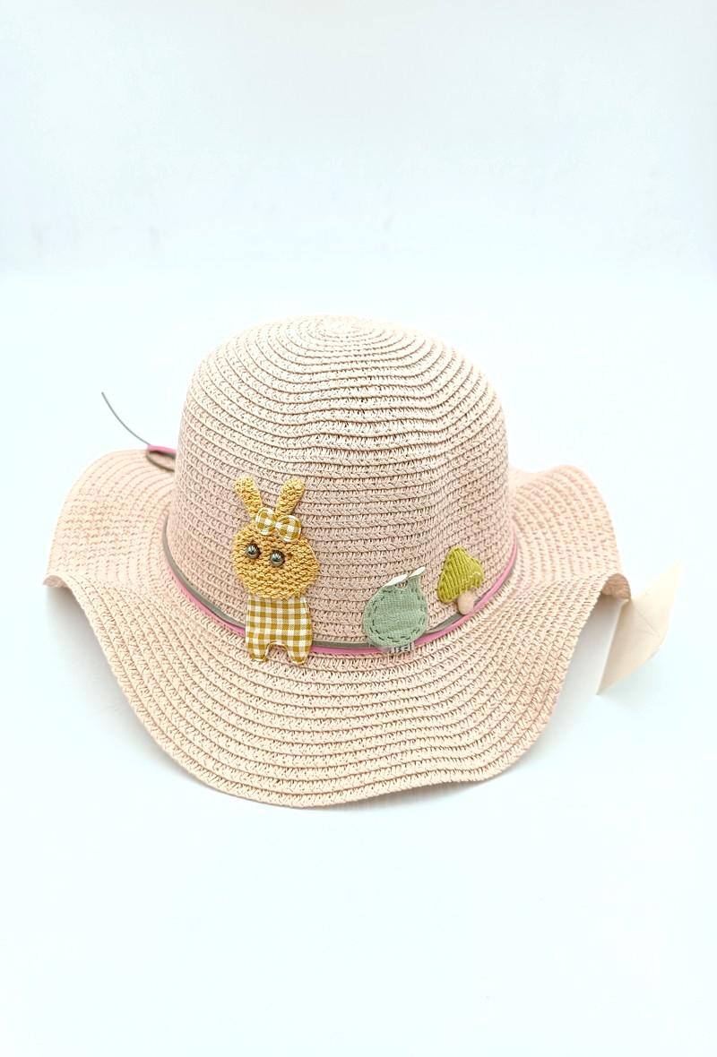 Wholesaler Charmant - Children's hat with teddy bear decoration and ribbon