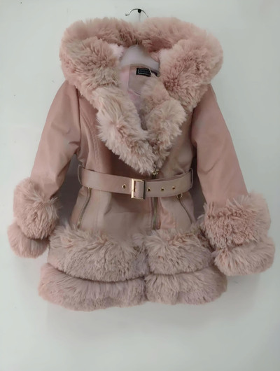 Grossista Chicaprie - Cappotto in Ecopelle a Tinta Unita con Pelliccia Sintetica e Interno in Pile Cocoon, Cintura e Zip Urbana per Ragazze Grossista Chicaprie - Cappotto in Ecopelle a Tinta Unita con Pelliccia Sintetica e Interno in Pile Cocoon, Cintura e Zip Urbana per Ragazze