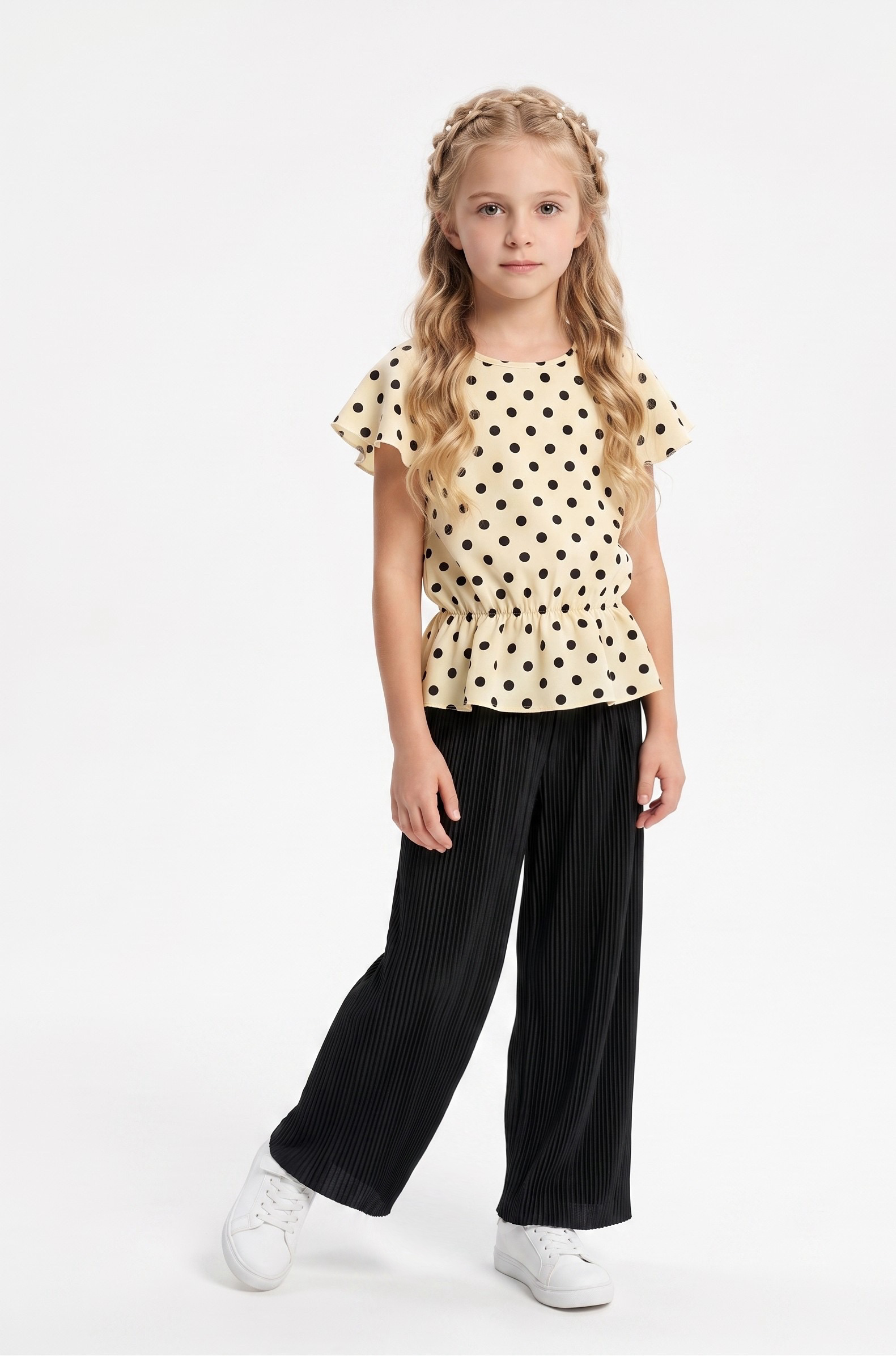Mayorista CHIC COOL - Conjunto de lunares con pantalón plisado