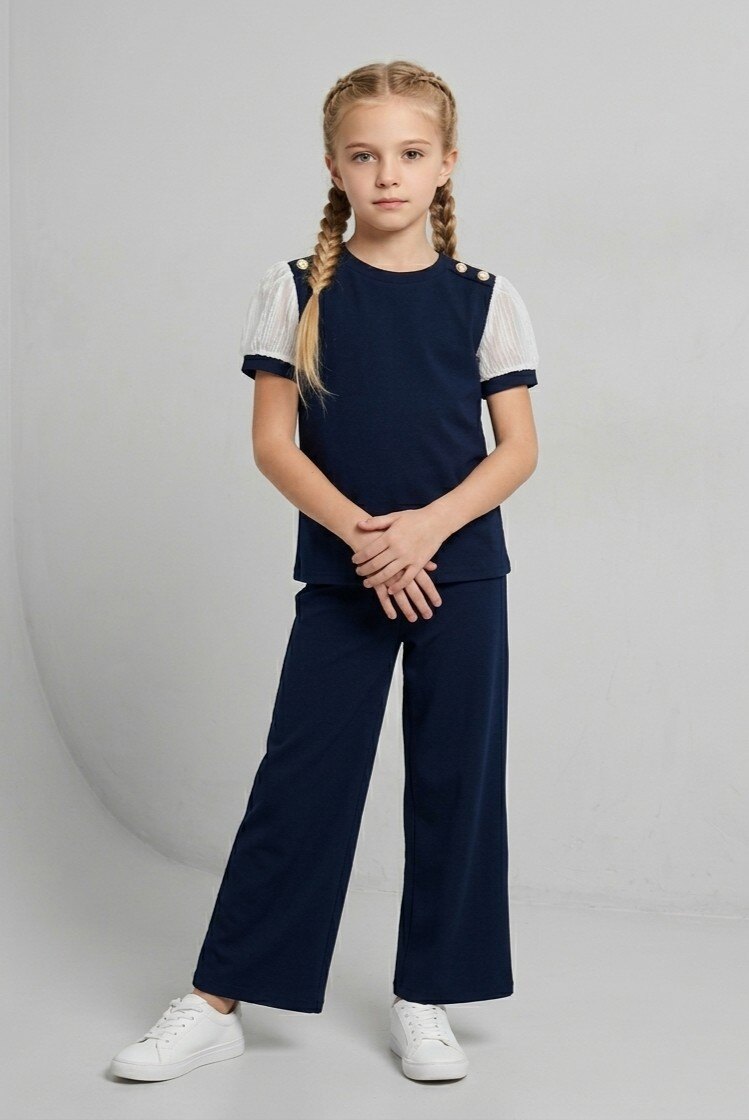Grossista CHIC COOL - Completo con bottoni e maniche corte in pizzo
