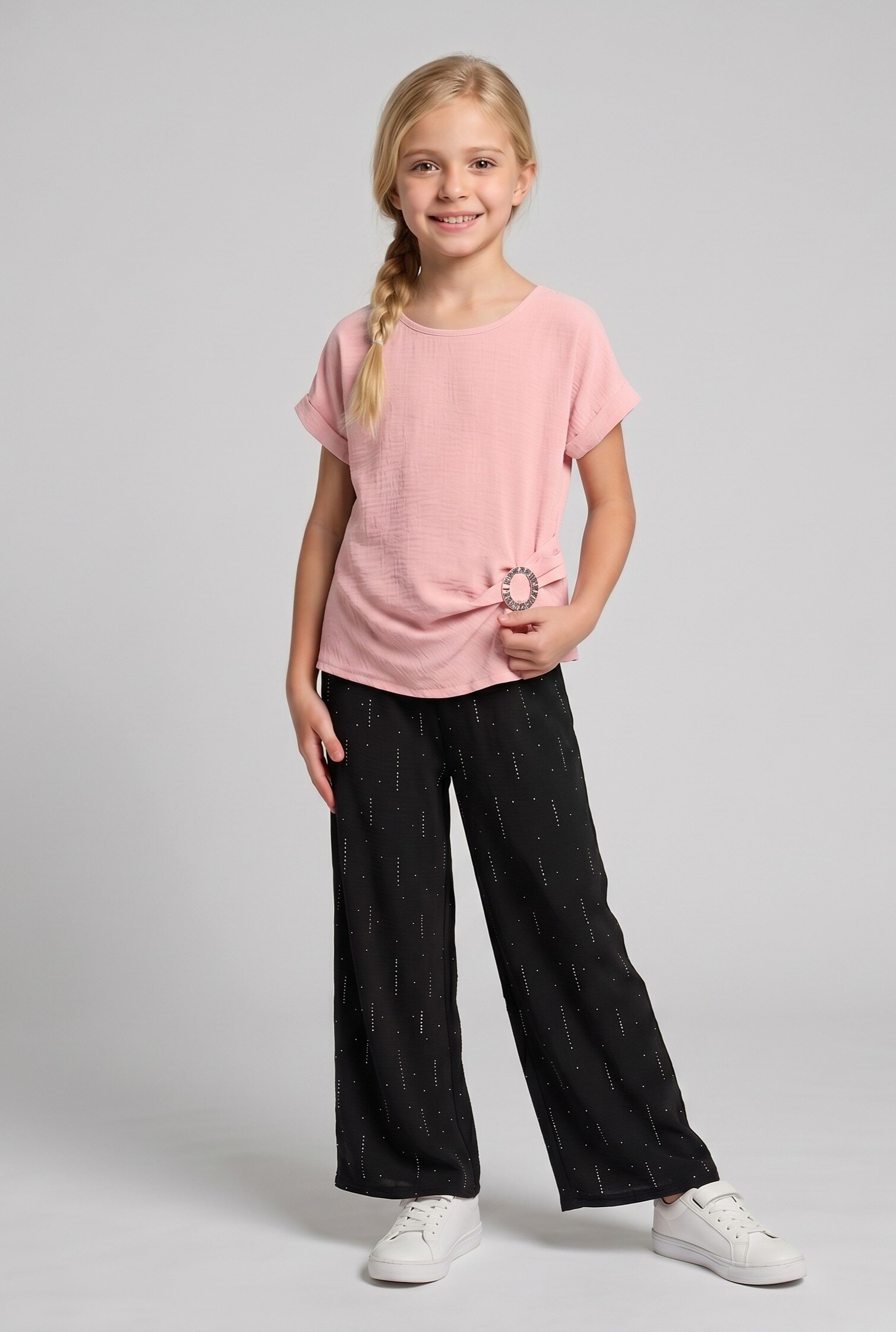 Wholesaler CHIC COOL - Sparkling buckle set with rhinestone pants
