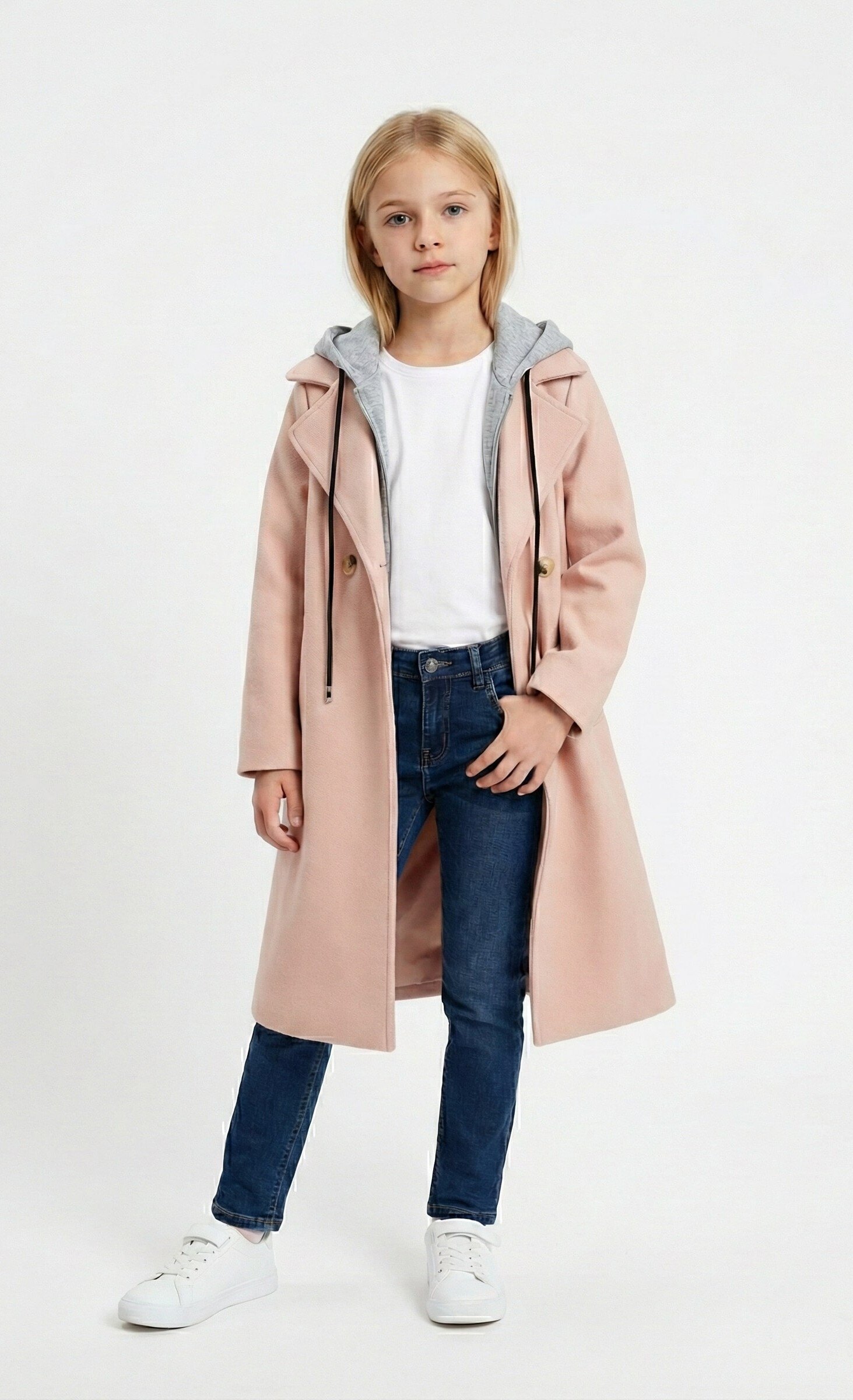 Wholesaler CHIC COOL - Hooded fleece coat with button and drawstring, 2 pockets