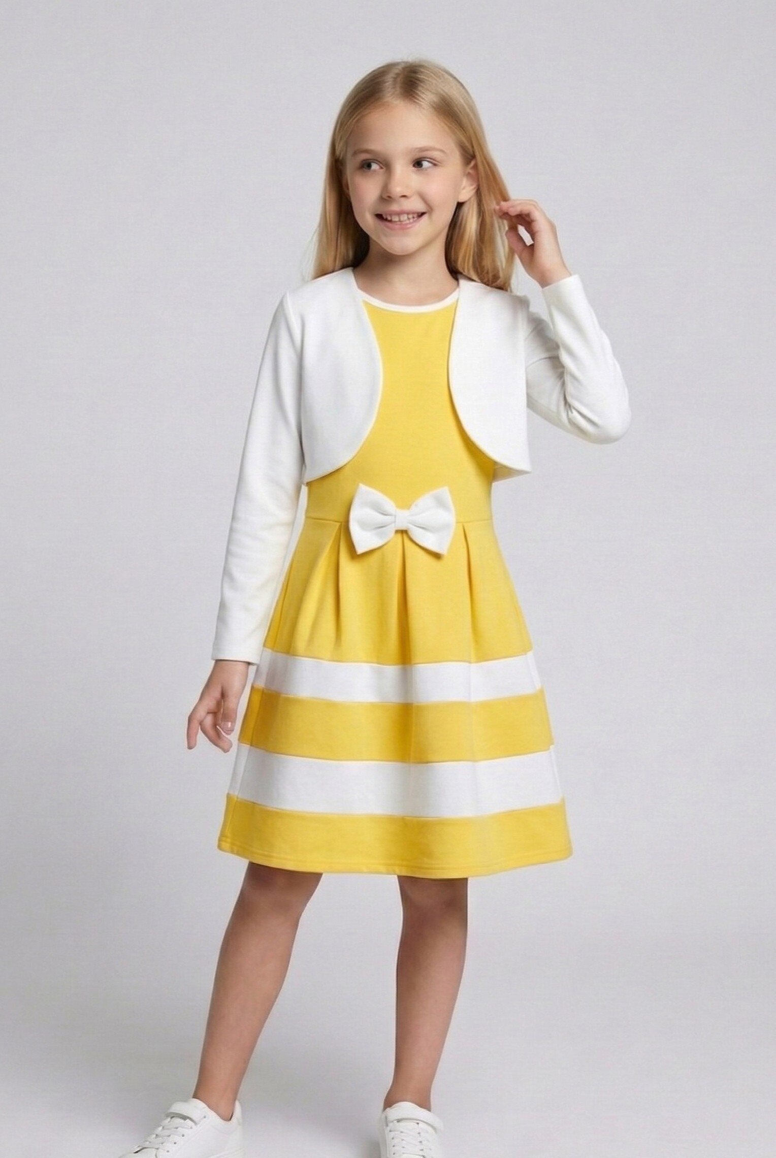 Großhändler CHIC COOL - Kleid mit Schleife aus Scuba-Stoff